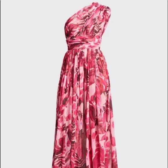 Bronx and Banco Womens Camilla Silk Blend Printed Maxi Dress Pink Xs